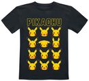 Kids - Pikachu Gesichter, Pokémon, T-Shirt