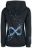 Schwarzer Kapuzenpullover mit Infinity-Symbol aus Sternen