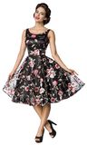 Retro Flower Dress Dark, Belsira, Mittellanges Kleid