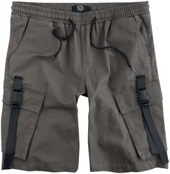 Shorts With Side Pockets and Strap Details, RED by EMP, Short