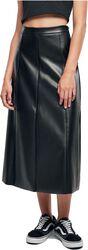 Ladies Synthetic Leather Midi Skirt, Urban Classics, Langer Rock
