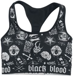 Bikinioberteil mit Okkulten Symbolen, Black Blood by Gothicana, Bikini-Oberteil