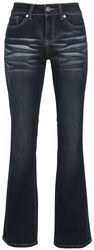 Grace - Dunkelblaue Jeans mit Waschung und Schlag, Black Premium by EMP, Jeans