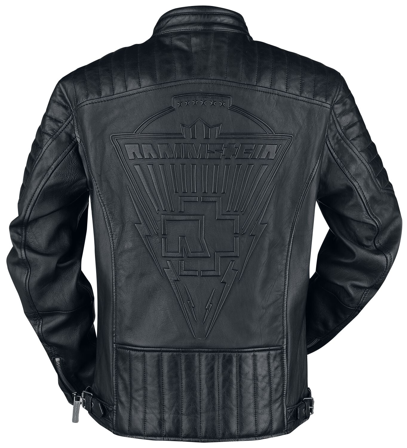 Rammstein Lederjacke im Bikerlook mit großem Logo EMP