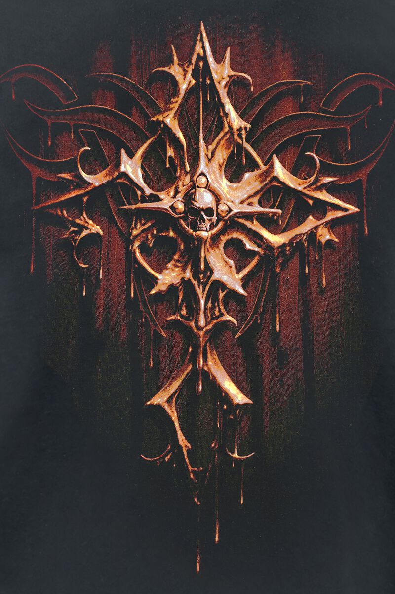 Spiral Dripping Gold Männer T-Shirt | Schwarz Mit Halloween, Horror & Totenkopf-Design | 100% Baumwolle