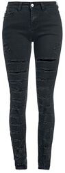 Skarlett - Schwarze rockige Jeans mit Rissen