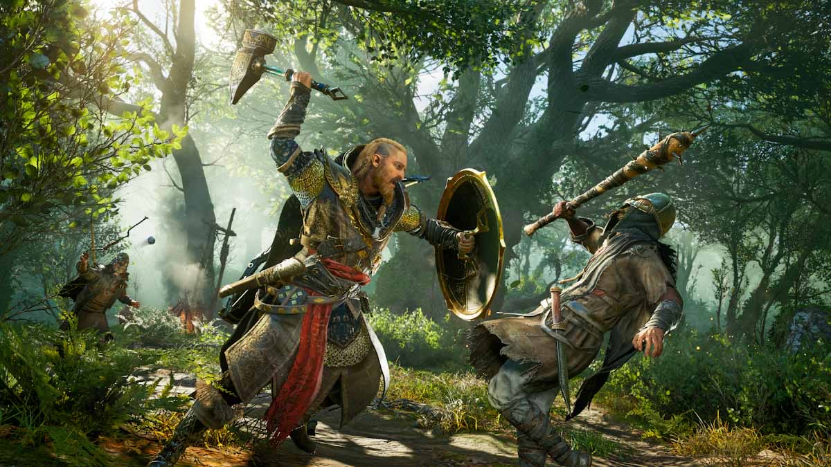 Fette Kämpfe mit Axt, Schwert und Schild - das macht Laune.