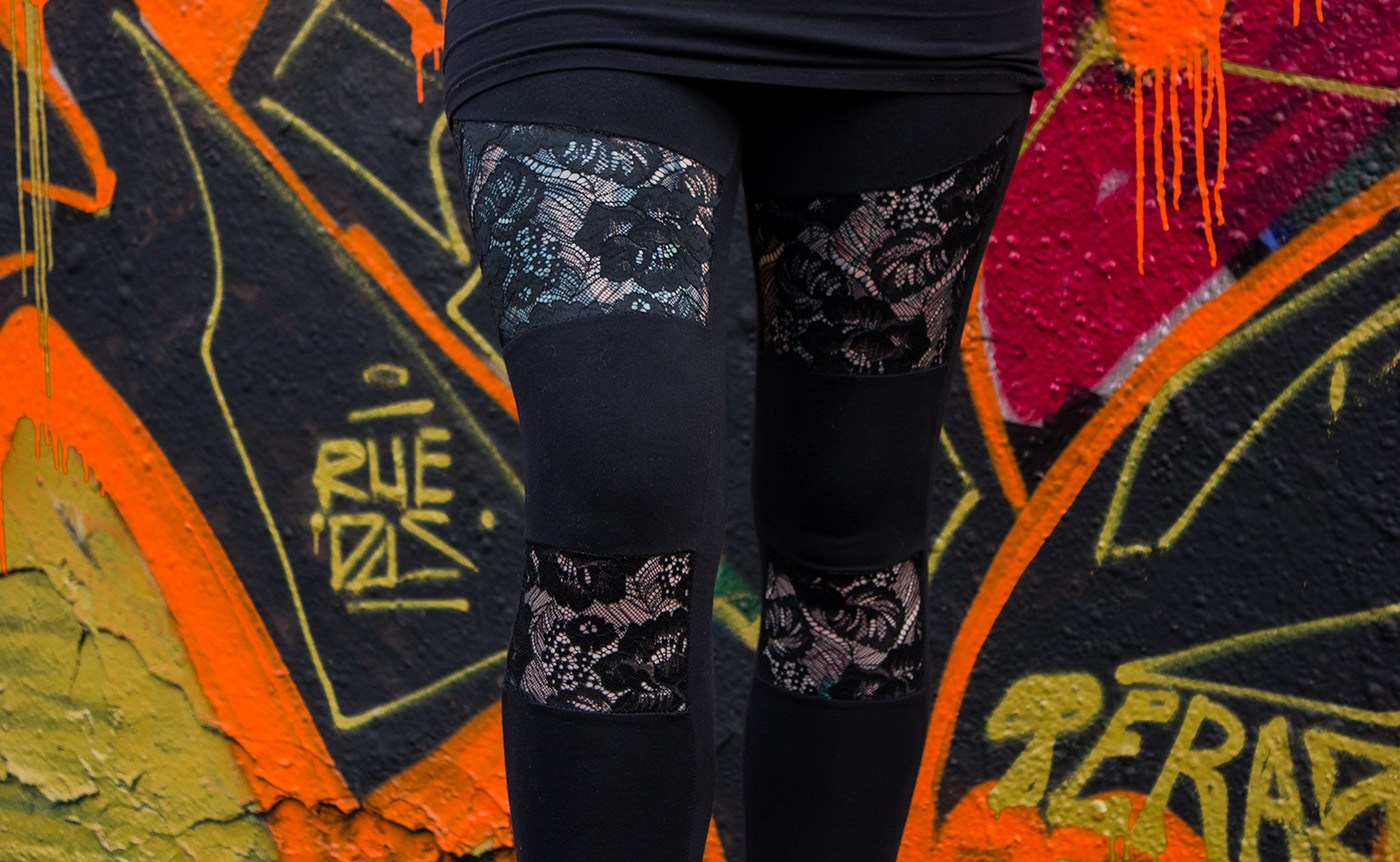 Ladies Lace Inset Leggings von Urban Classics